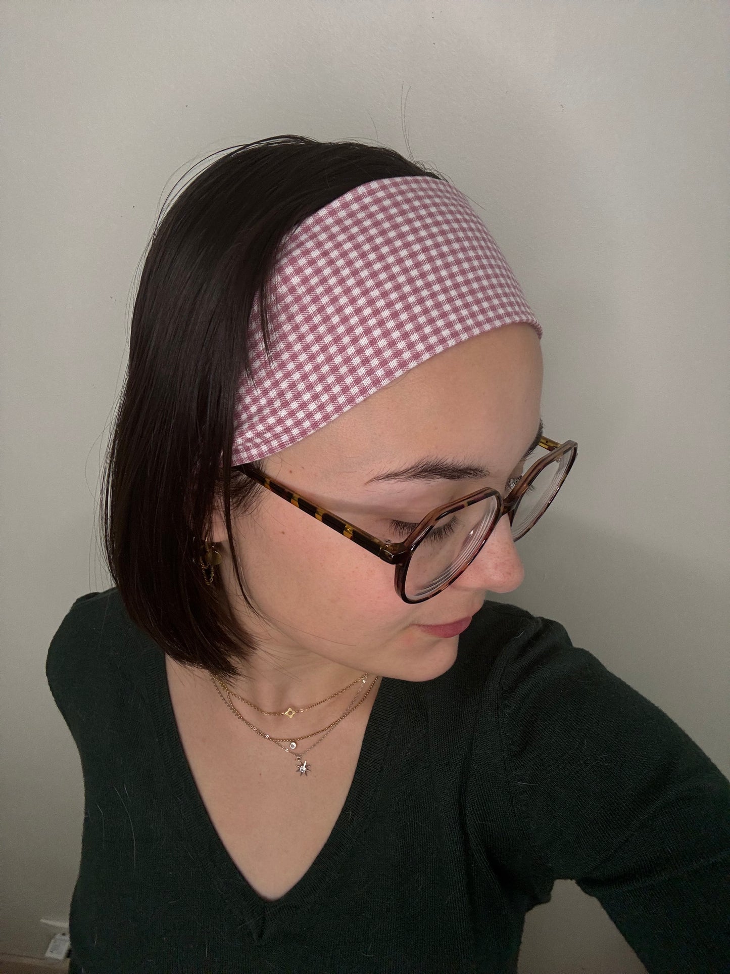 Bandeau vichy violet